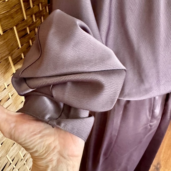 NWT ASOS Curve bronzey/purpley hammered satin evening dress 14 - Picture 4 of 13